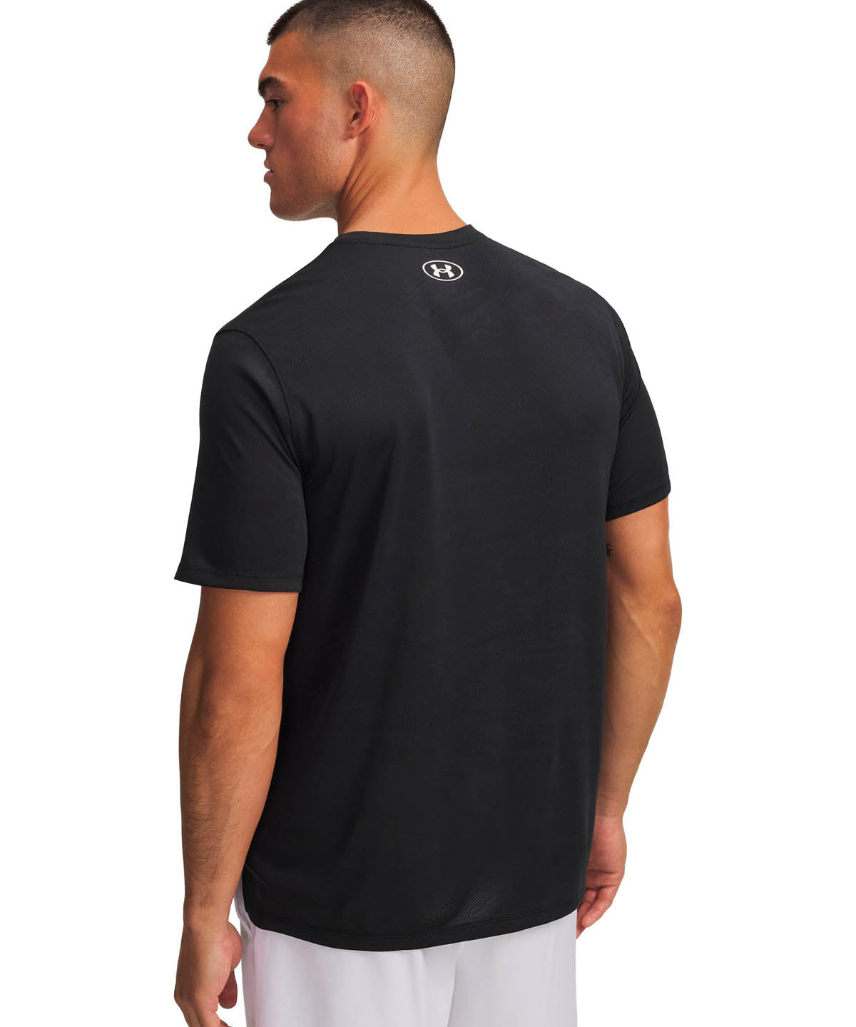 Polera manga corta de entrenamiento para hombre Tech Vent Jacquard Negra Under Armour