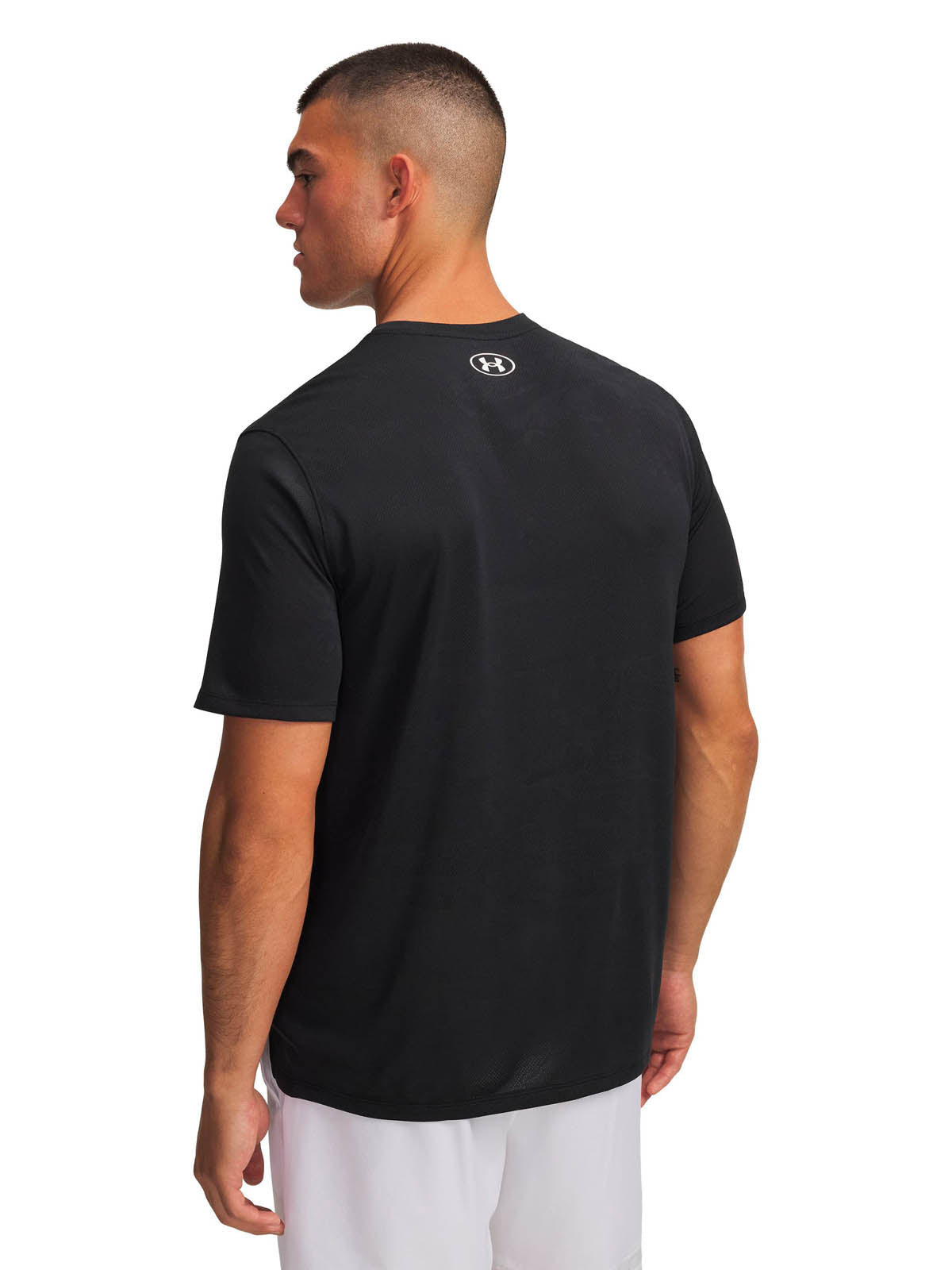 Polera manga corta de entrenamiento para hombre Tech Vent Jacquard Negra Under Armour