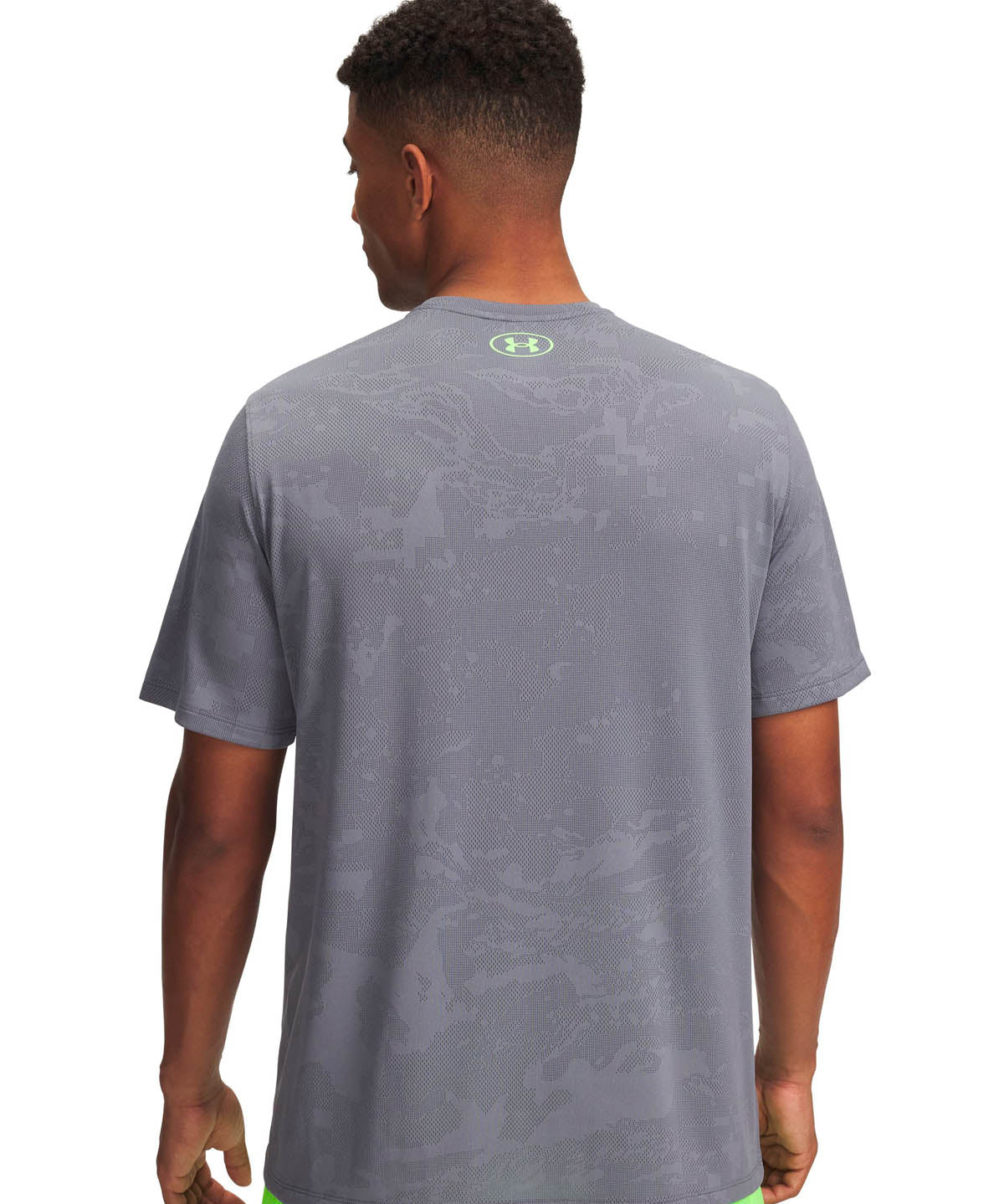 Polera manga corta de entrenamiento para hombre Tech Vent Jacquard Gris Under Armour