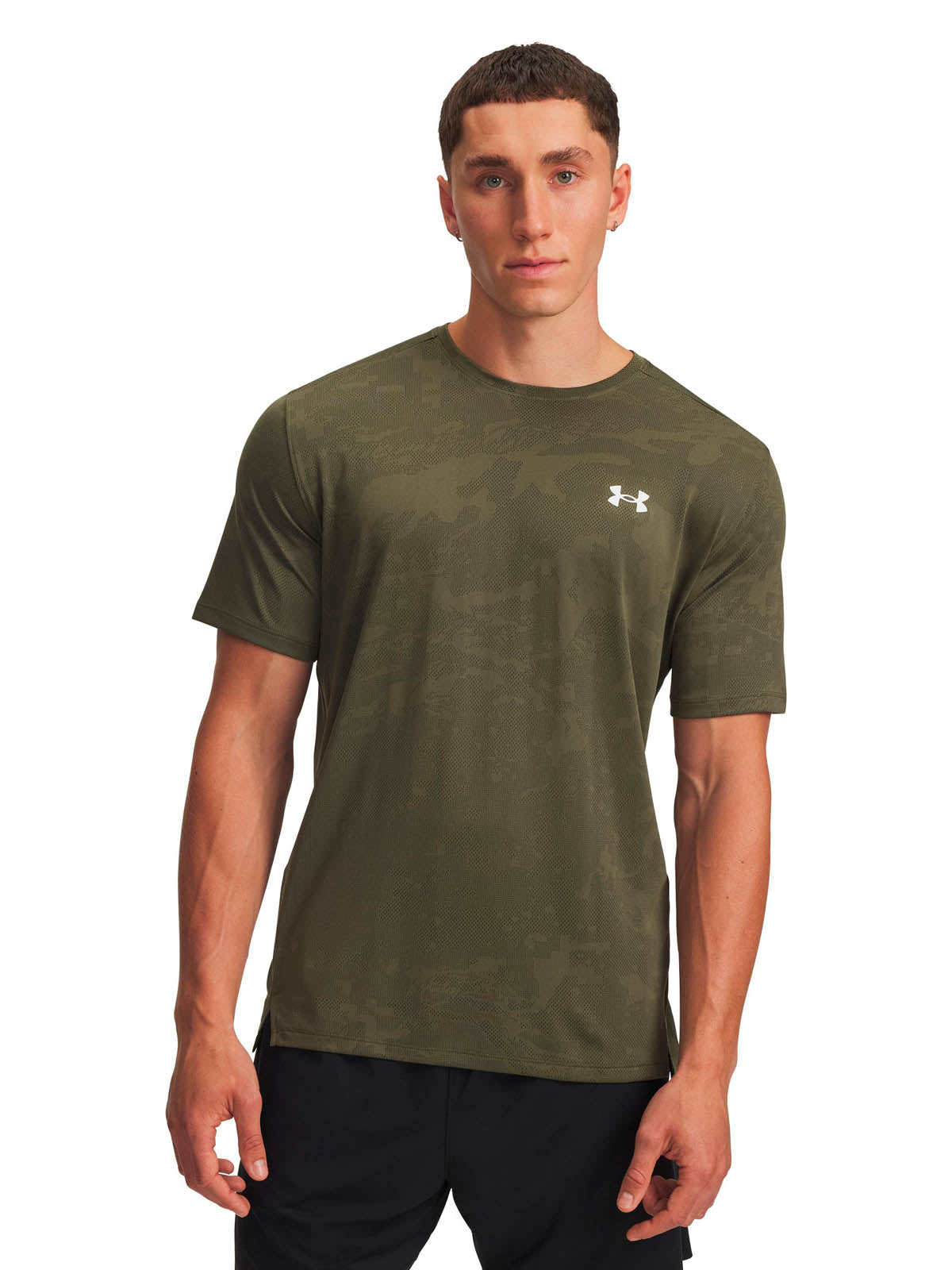 Polera manga corta de entrenamiento para hombre Tech Vent Jacquard Verde Under Armour