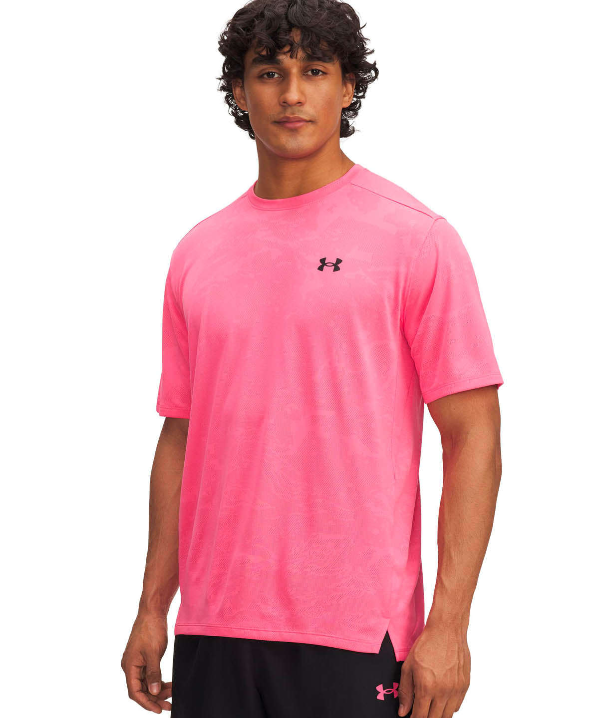 Polera manga corta de entrenamiento para hombre Tech Vent Jacquard Rosa Under Armour