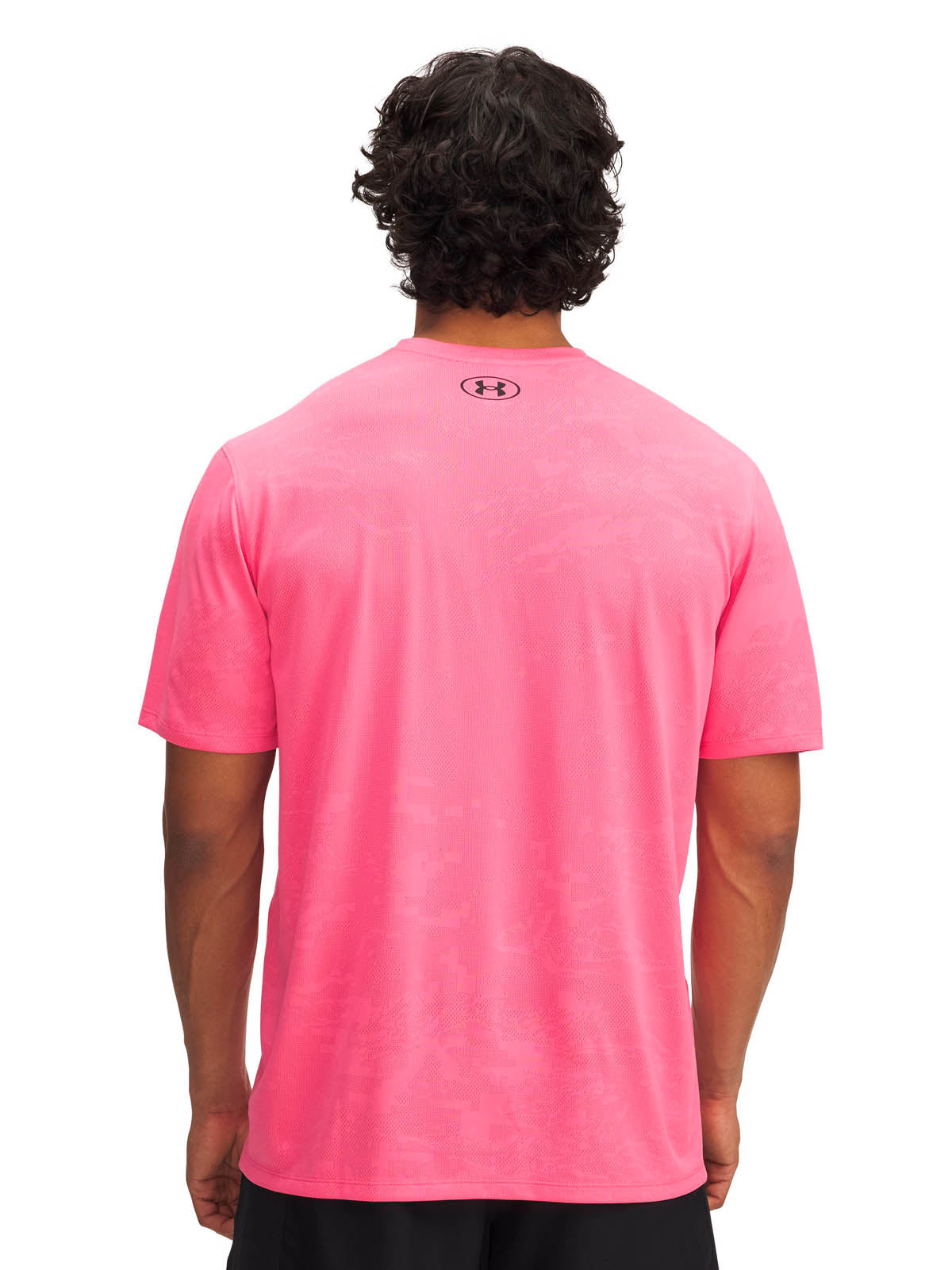 Polera manga corta de entrenamiento para hombre Tech Vent Jacquard Rosa Under Armour