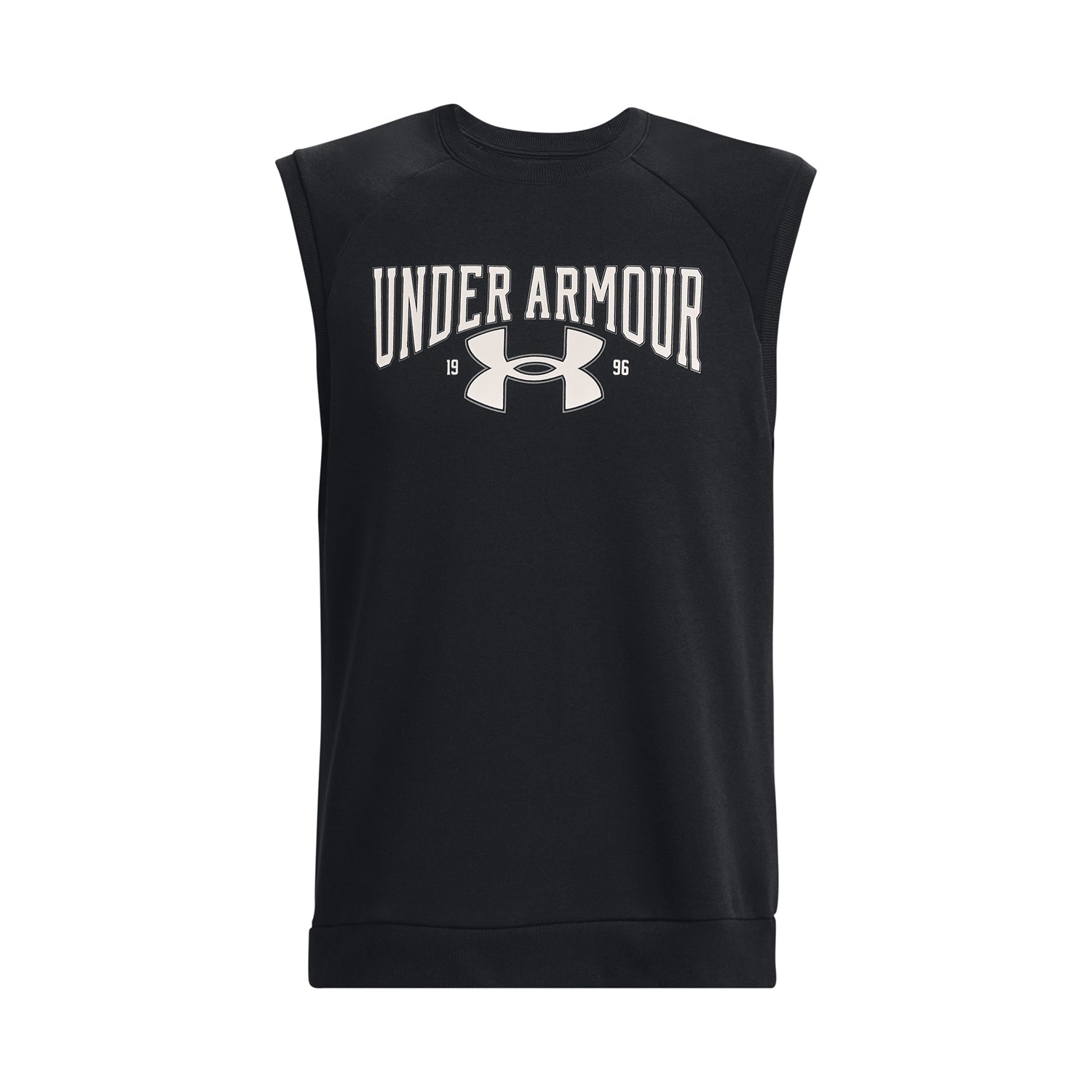 Polera sin mangas UA Rival Fleece Crew para hombre