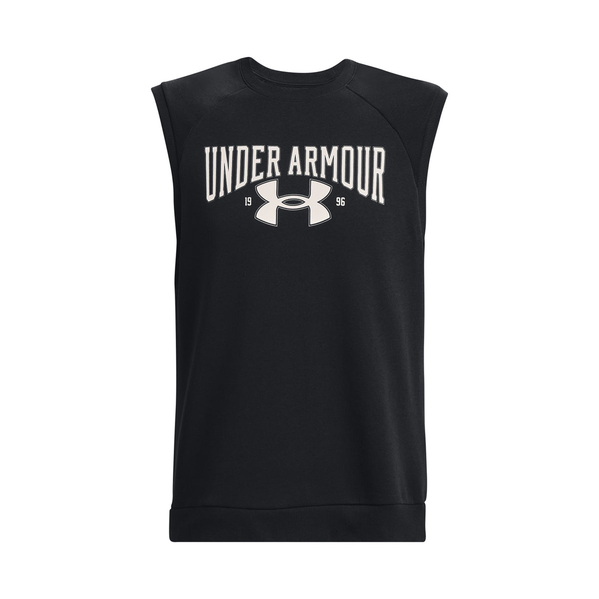 Polera sin mangas UA Rival Fleece Crew para hombre