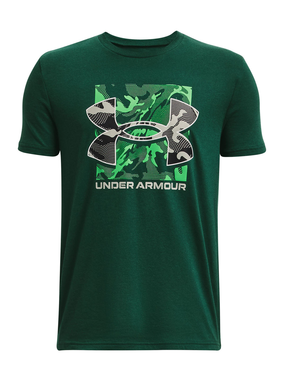 Polera manga corta UA Box Logo Camo para niño