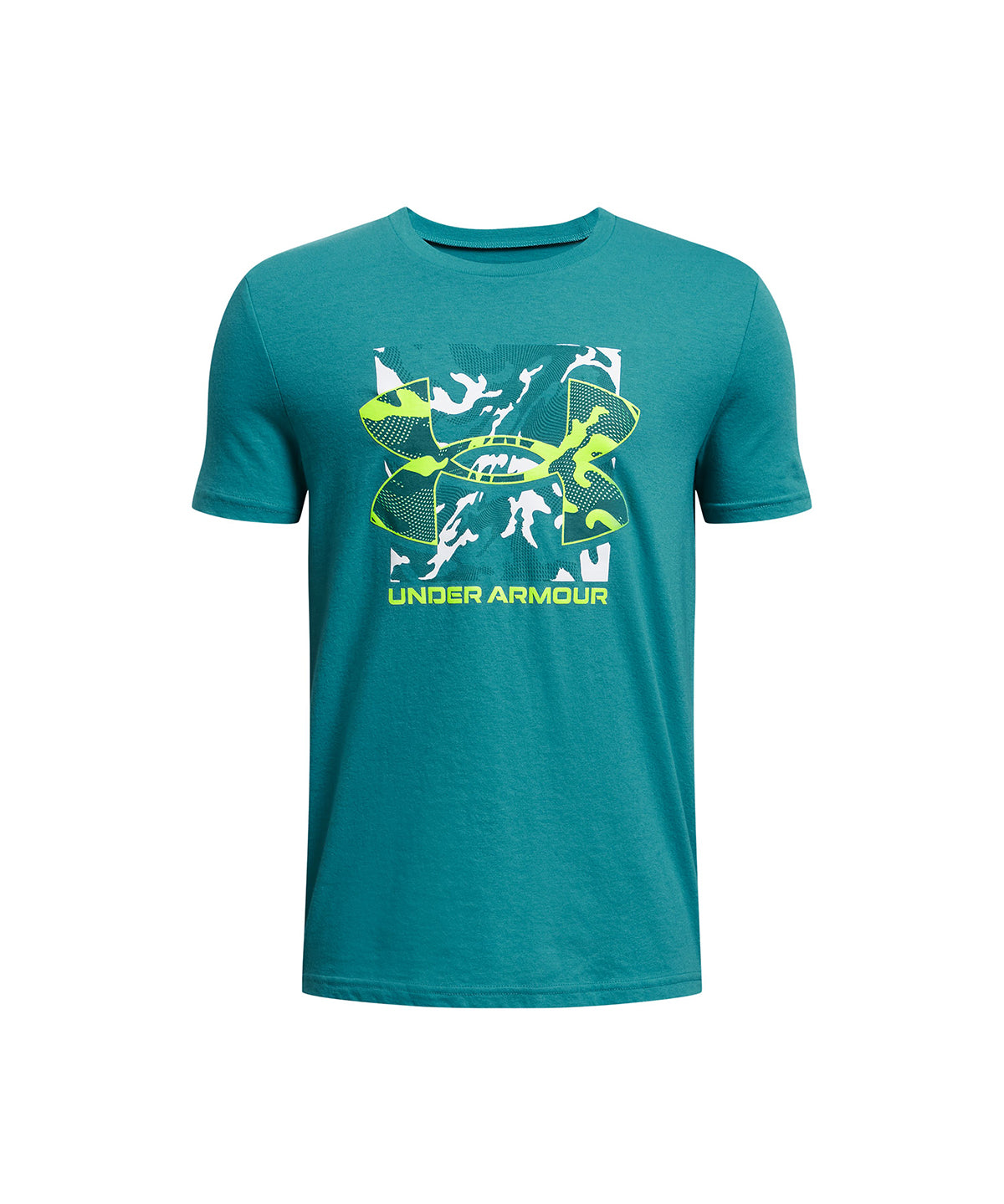 Polera manga corta UA Box Logo Camo para niño