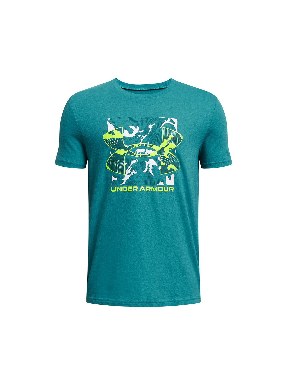 Polera manga corta UA Box Logo Camo para niño