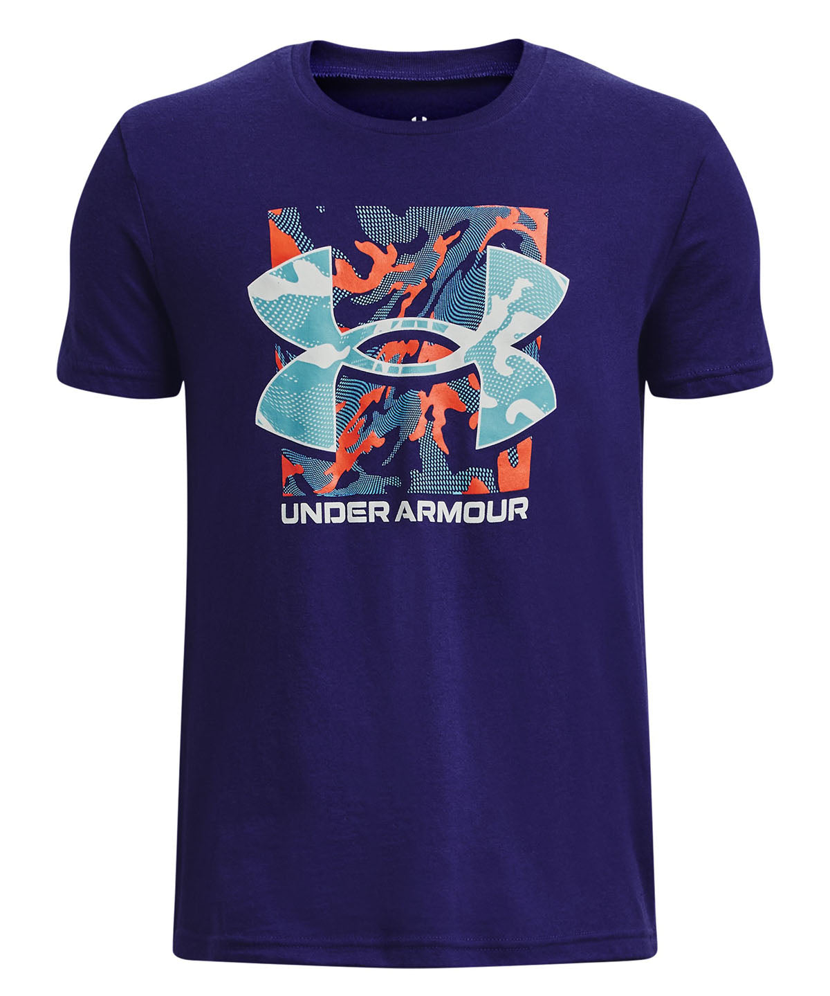 Polera manga corta UA Box Logo Camo para niño