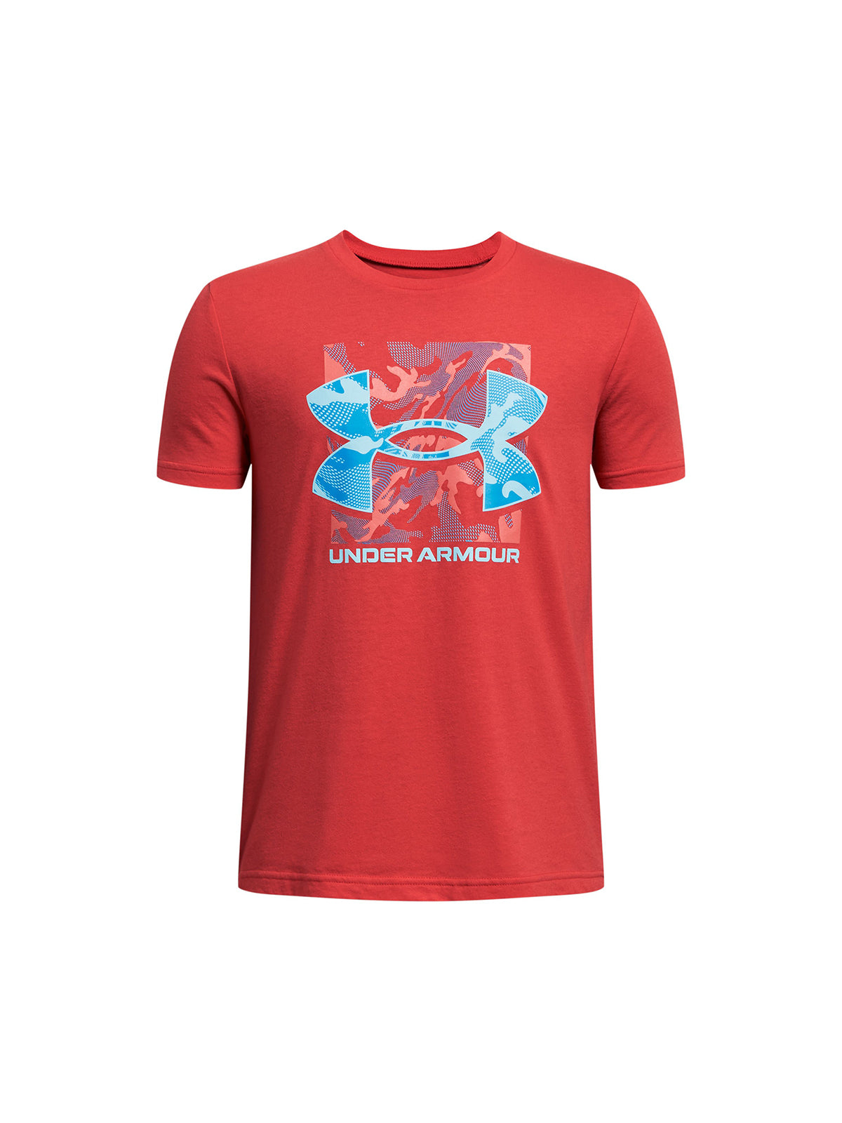 Polera manga corta UA Box Logo Camo para niño