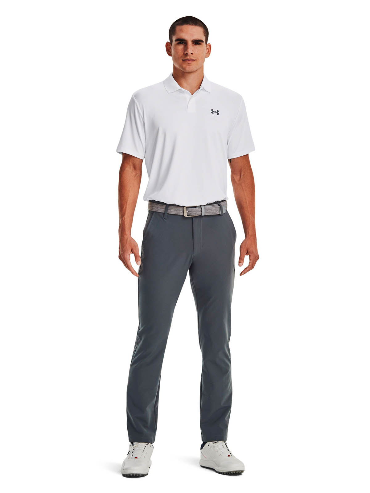 Polera manga corta de Golf para hombre Matchplay blanco Under Armour.