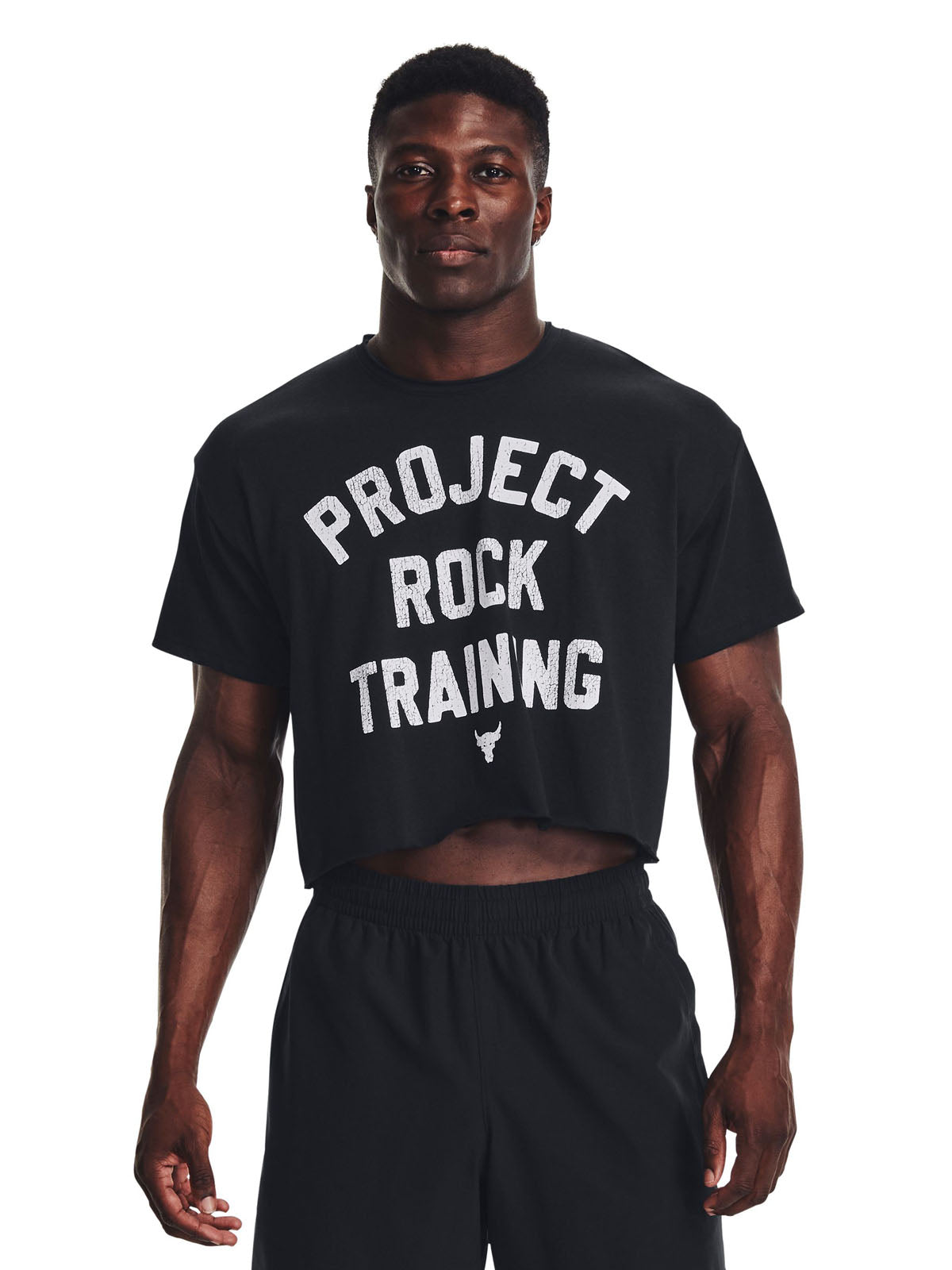Polera manga corta UA Project Rock Stay Hungry para hombre