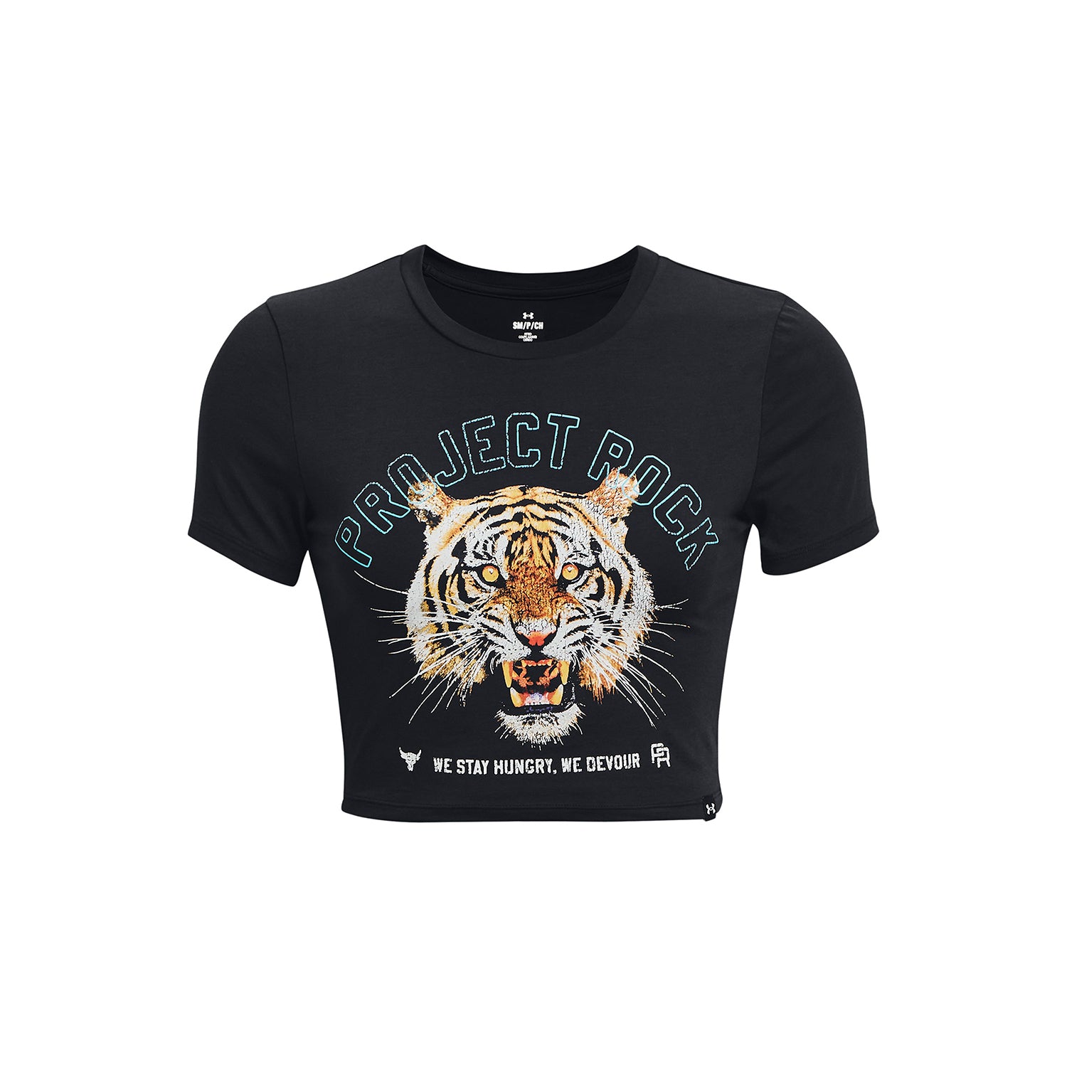 Polera manga corta UA Project Rock Crop para mujer