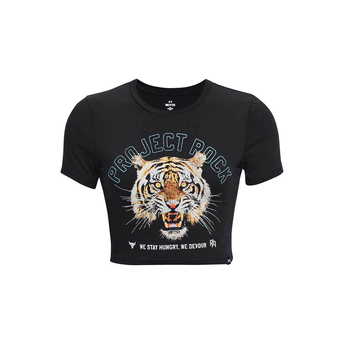 Polera manga corta UA Project Rock Crop para mujer