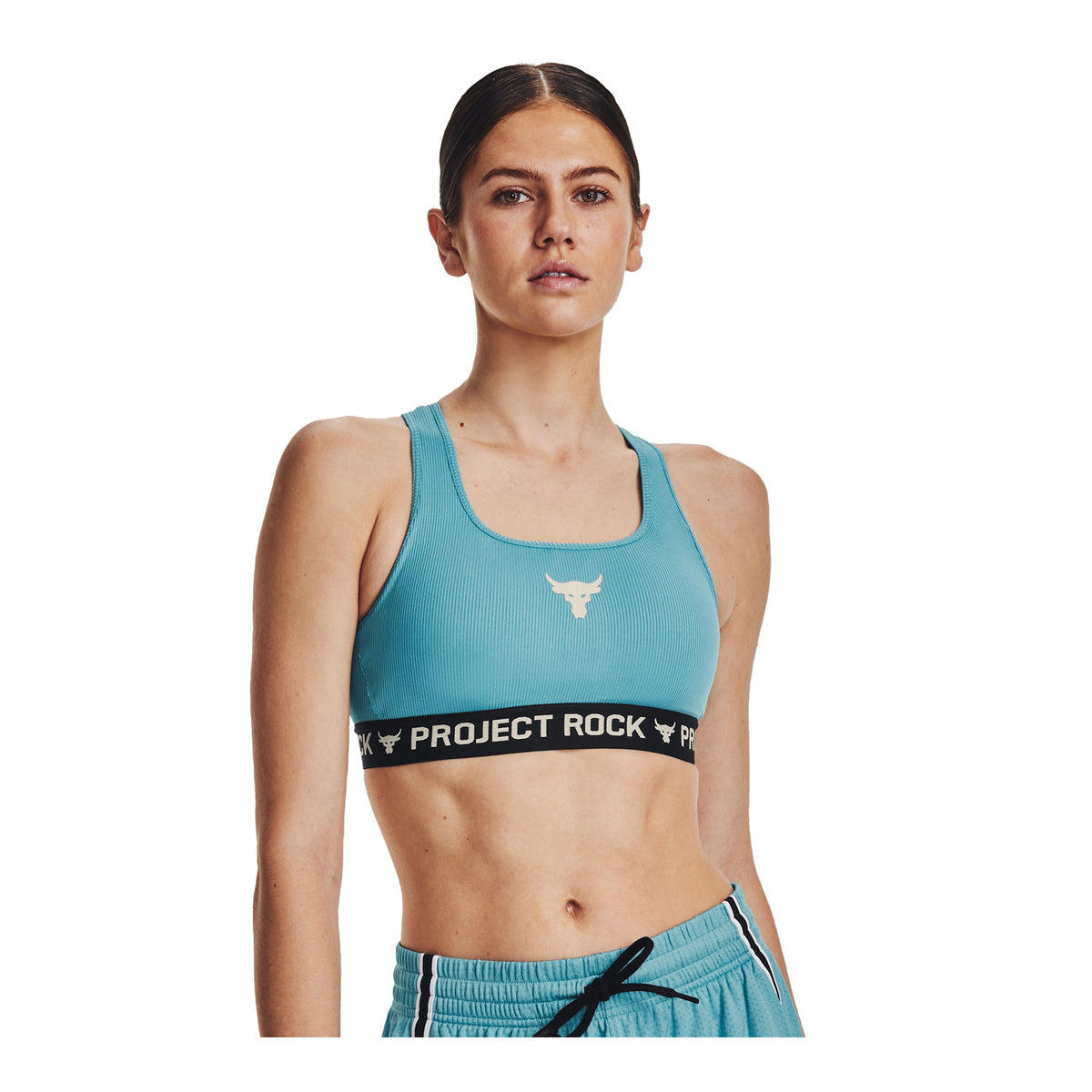 Sostén deportivo UA Project Rock Crossback Novelty para mujer
