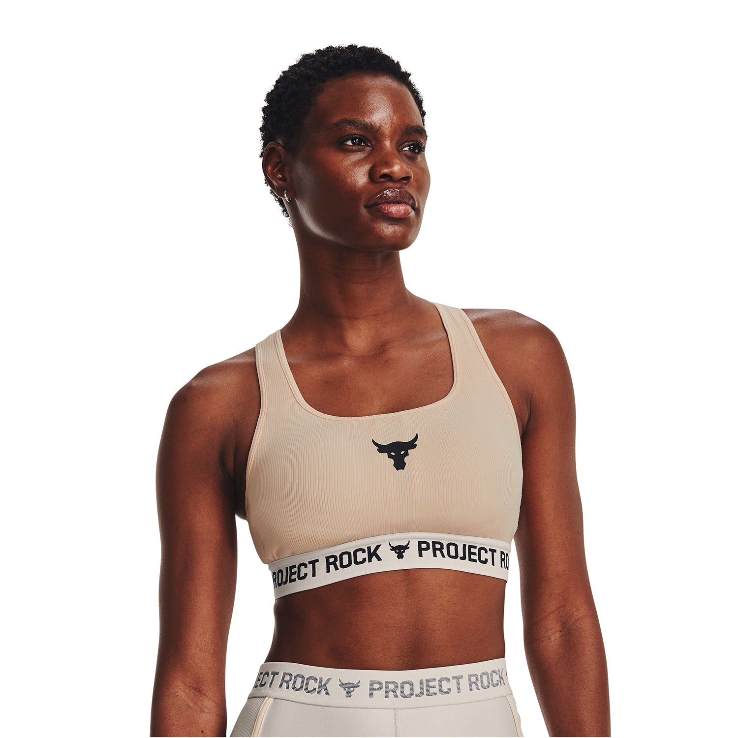 Sostén deportivo UA Project Rock Crossback Novelty para mujer