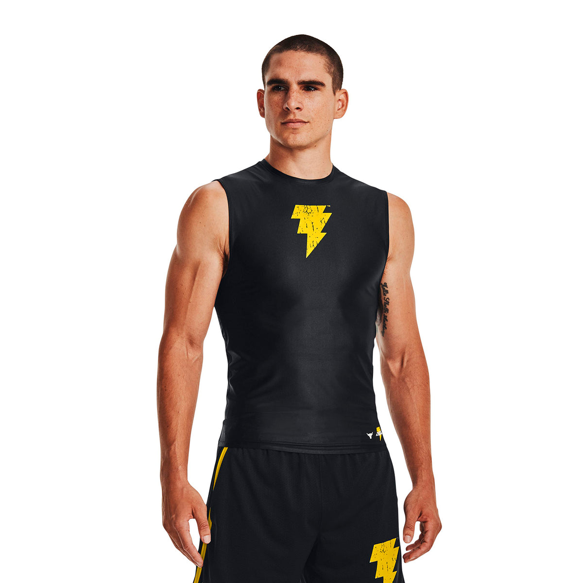 Polera de tirantes Project Rock HeatGear® Iso-Chill Black Adam para hombre