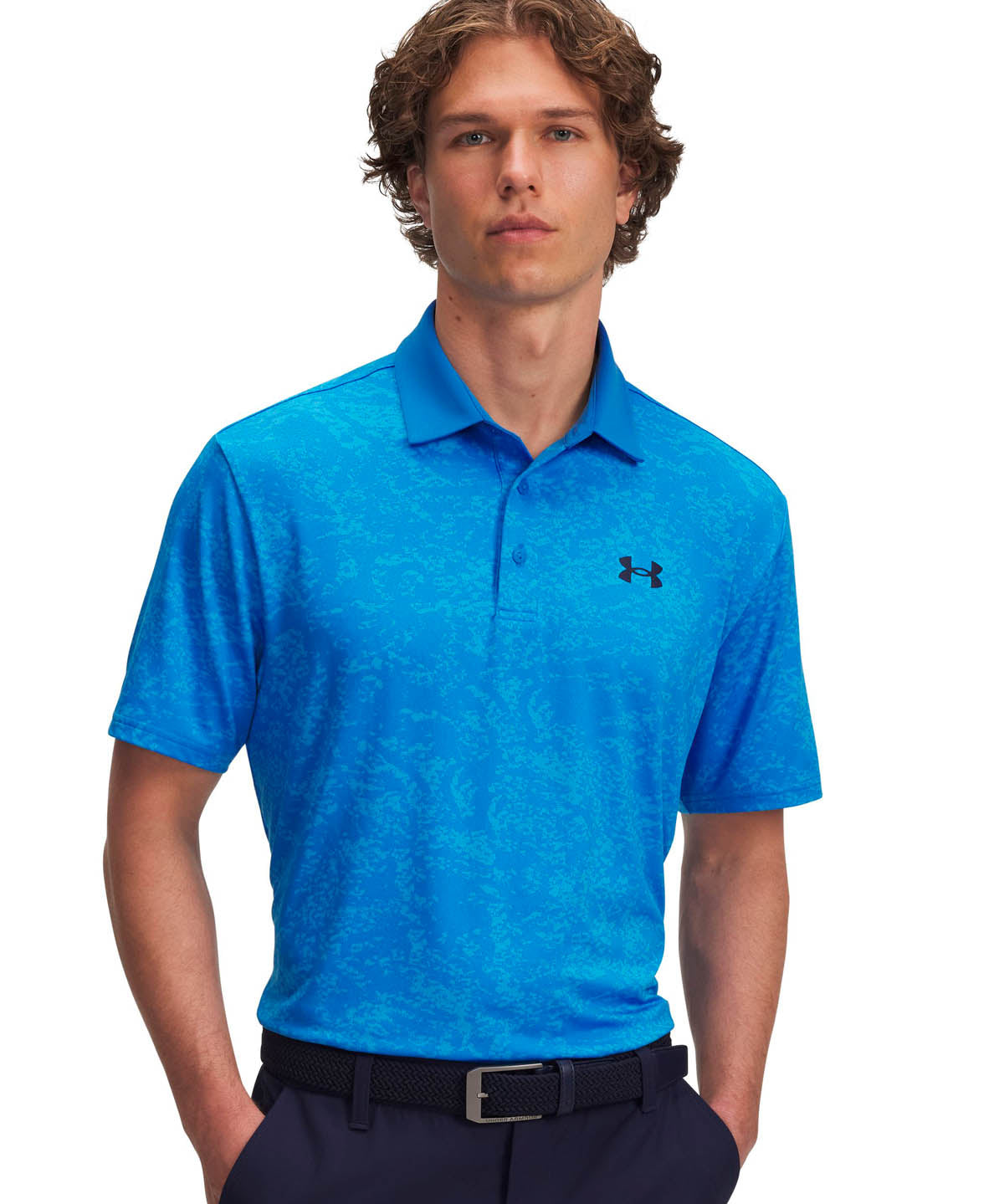 Polera manga corta Golf para hombre Playoff 3.0 Printed azul Under Armour