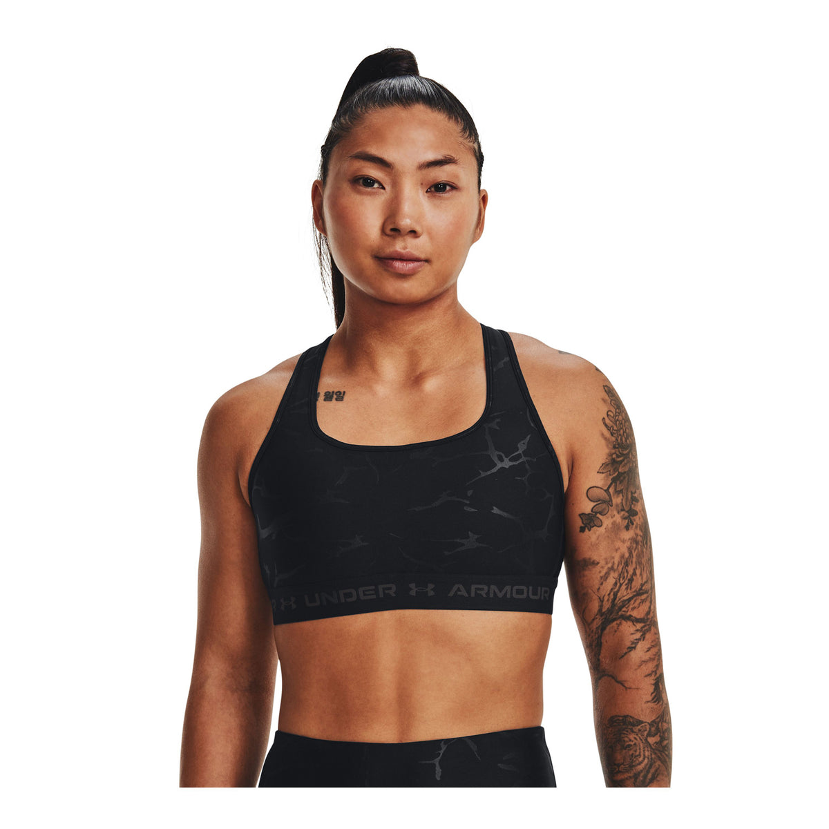 Sostén deportivo UA Crossback Mid Emboss para mujer