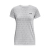 Polera manga corta Velocity Wordmark Jacqrd para mujer Under Armour