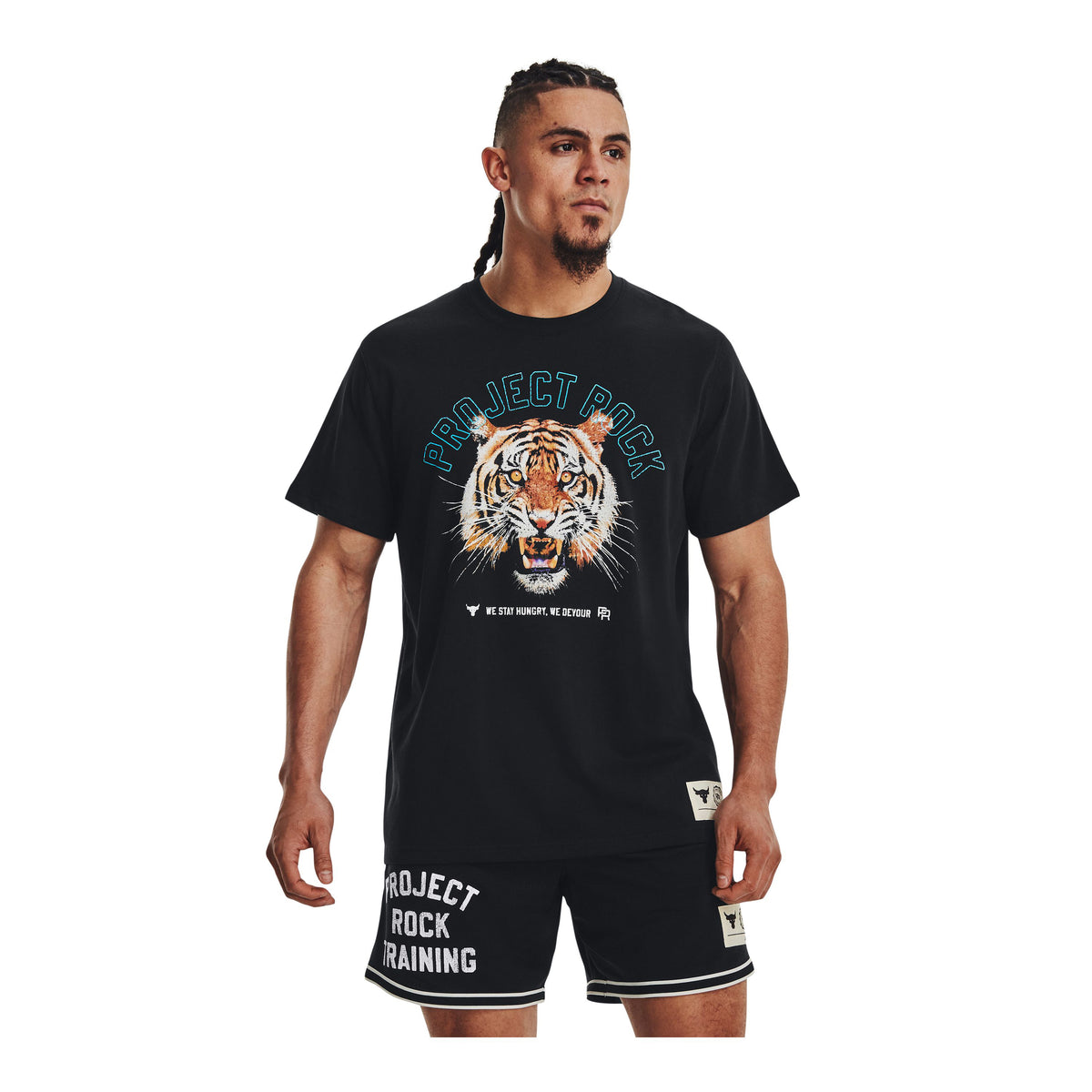 Polera manga corta UA Project Rock Champion Heavyweight para hombre
