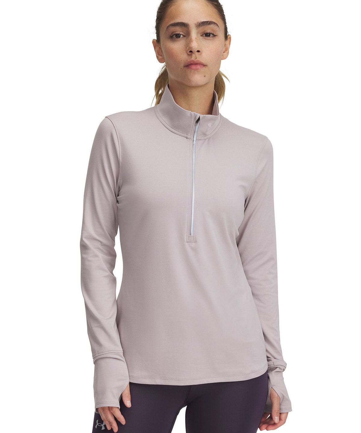 Polerón Under Armour qualifier run ½ cierre gris para mujer