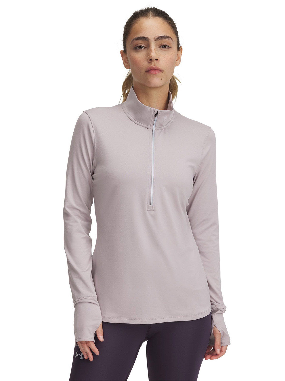 Polerón Under Armour qualifier run ½ cierre gris para mujer