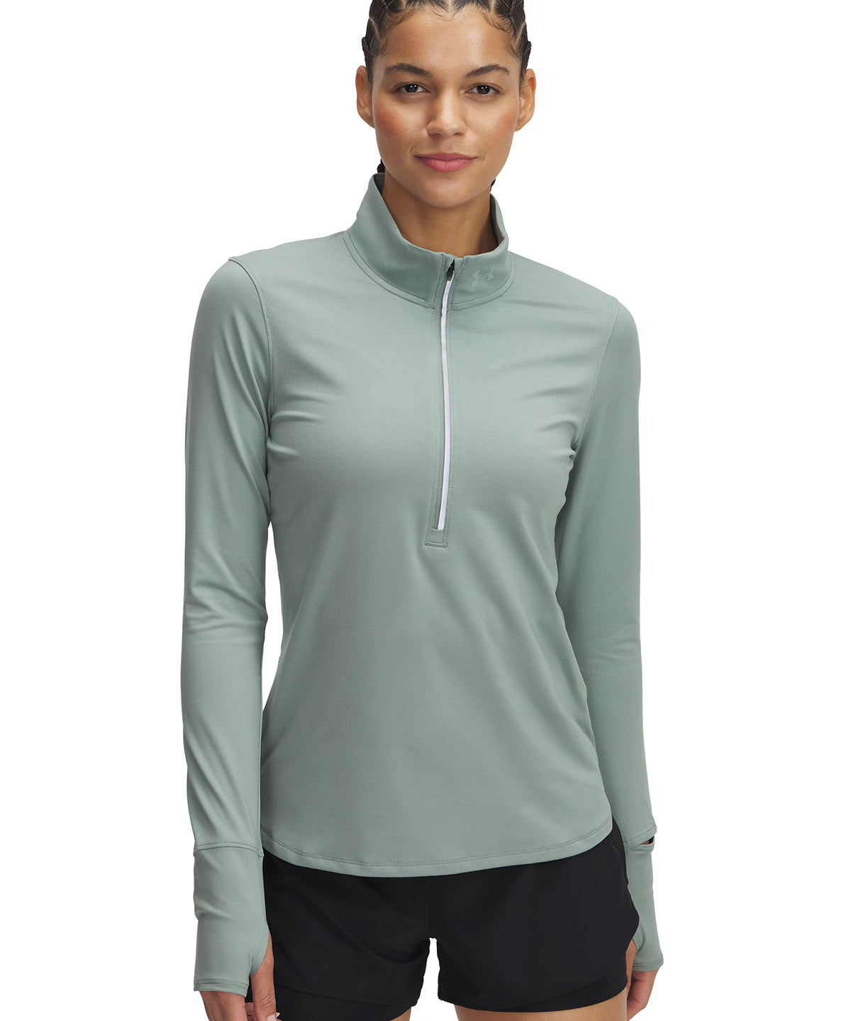 Polerón Under Armour qualifier run ½ cierre verde para mujer