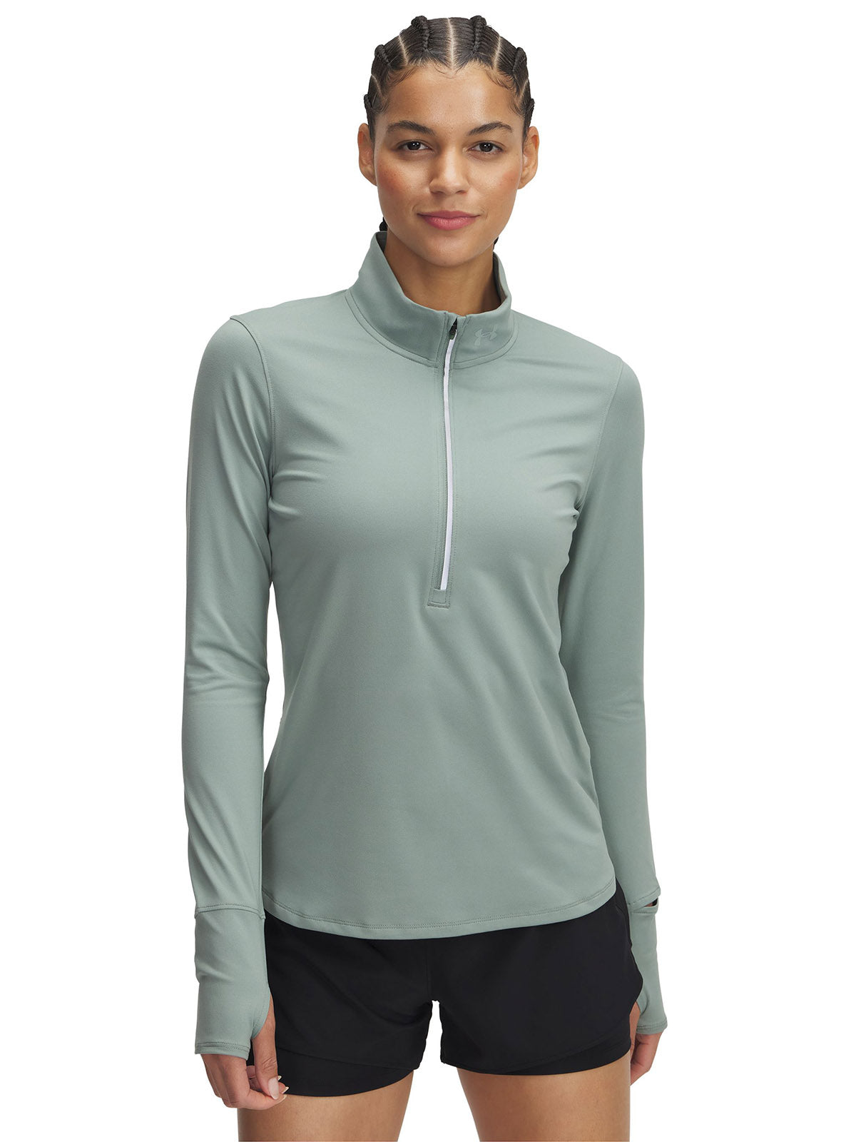 Polerón Under Armour qualifier run ½ cierre verde para mujer