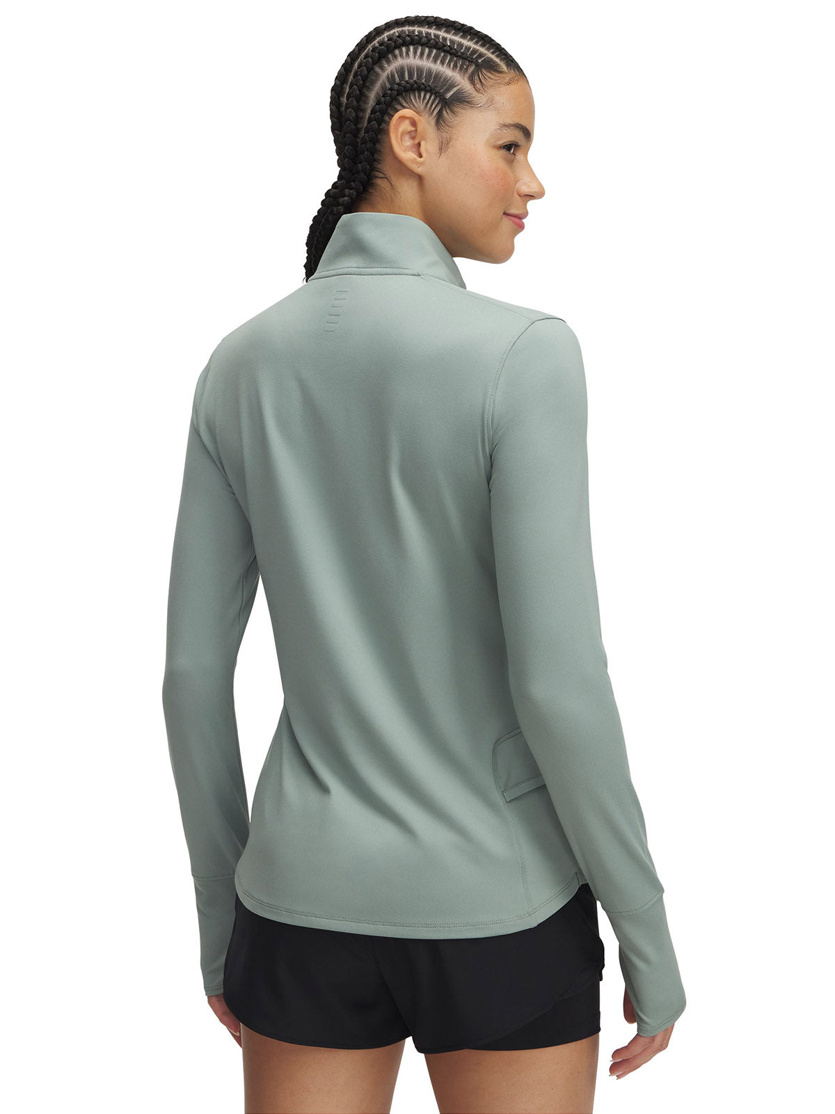 Polerón Under Armour qualifier run ½ cierre verde para mujer