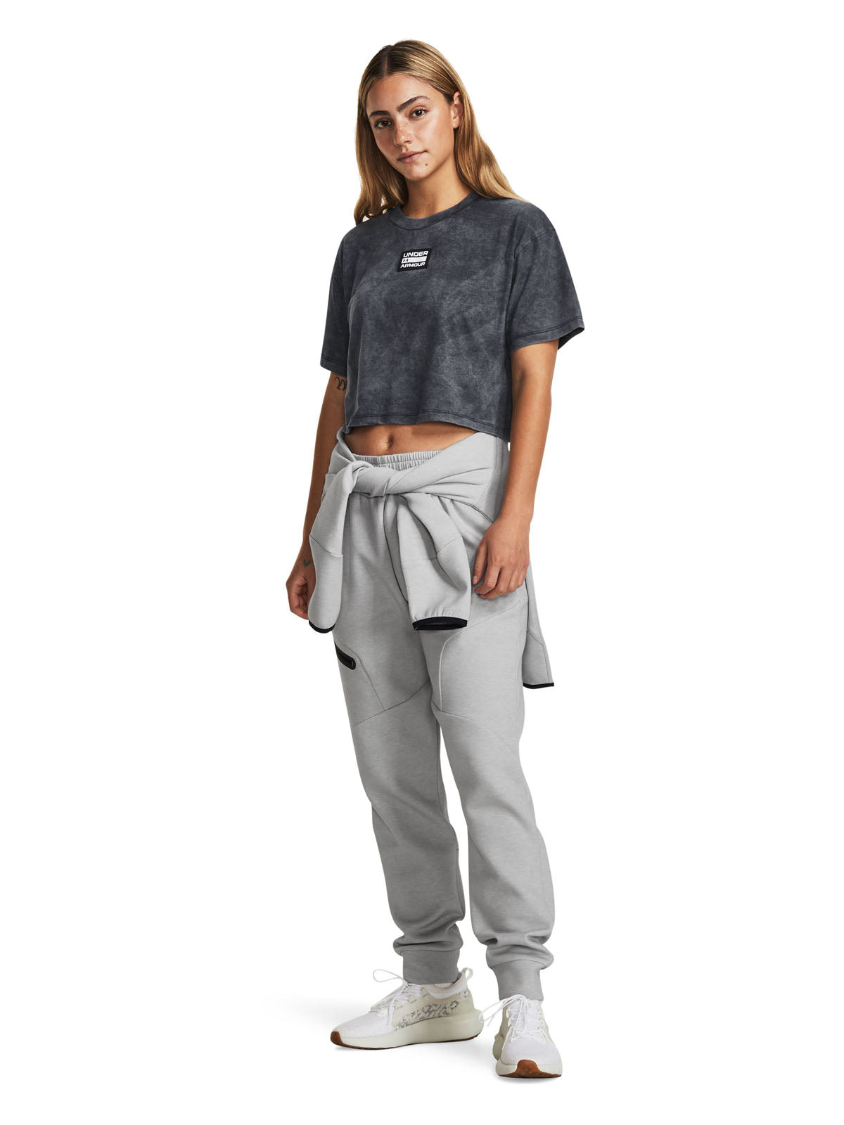 Polera manga corta Washed Woven para mujer Under Armour