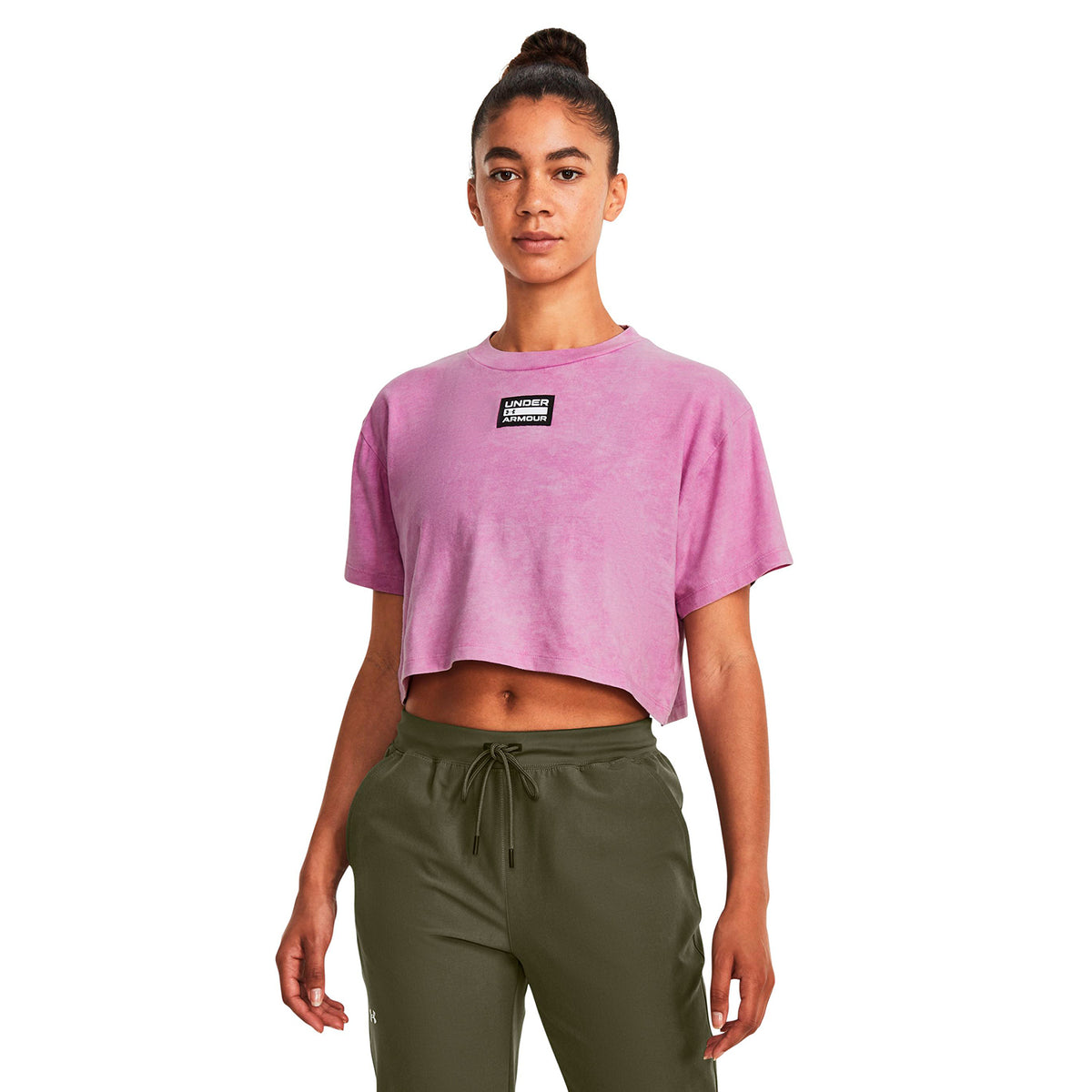 Polera manga corta Washed Woven para mujer Under Armour