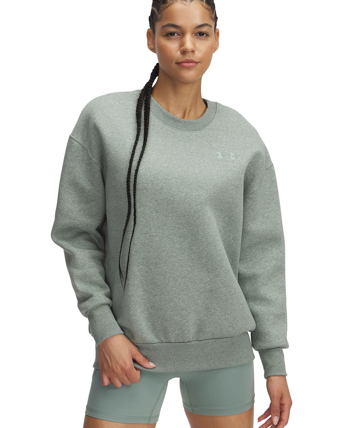 Polerón mujer Under Armour Icon fleece oversized verde