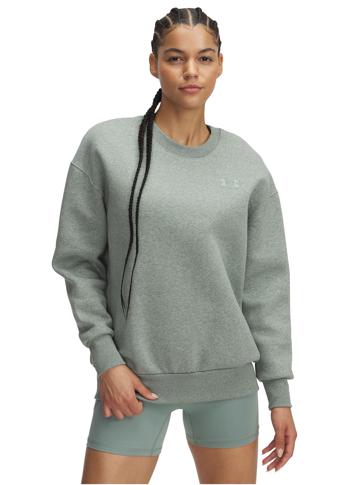 Polerón mujer Under Armour Icon fleece oversized verde
