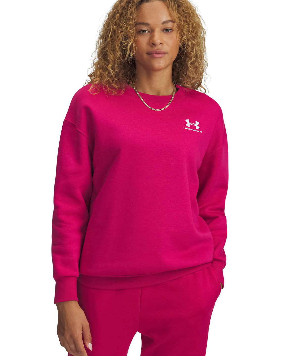Polerón mujer Under Armour Icon fleece oversized morado