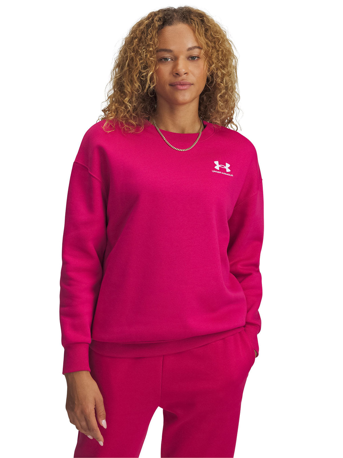 Polerón mujer Under Armour Icon fleece oversized morado