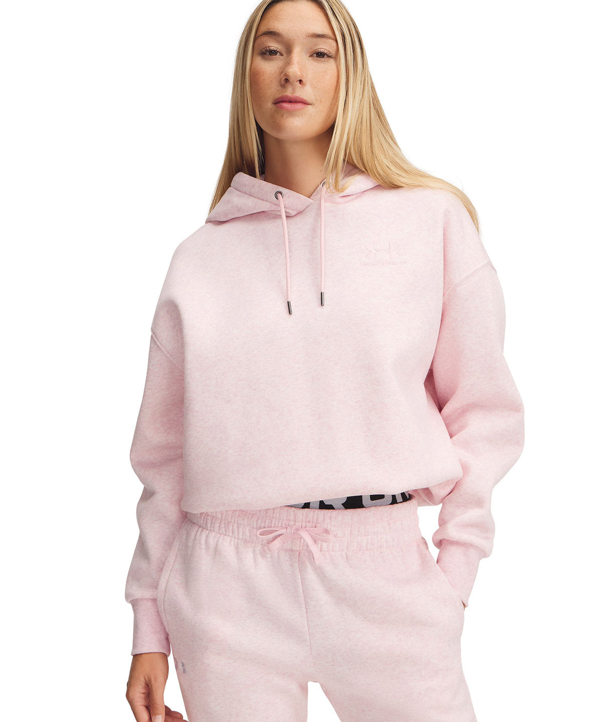 Polerón Under Armour Icon fleece oversized rosado para mujer