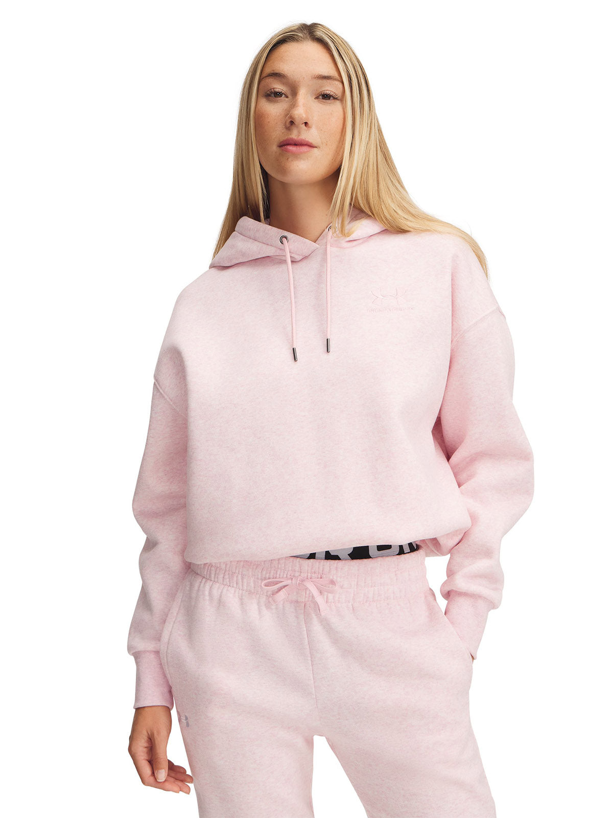 Polerón Under Armour Icon fleece oversized rosado para mujer
