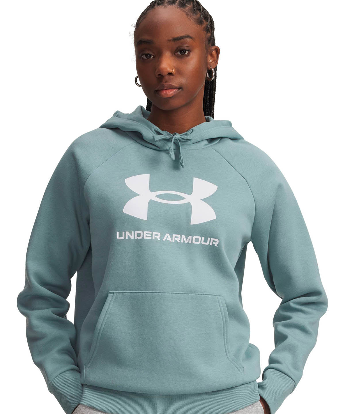 Polerón Lifestyle para mujer Rival Fleece Big Logo verde Under Armour