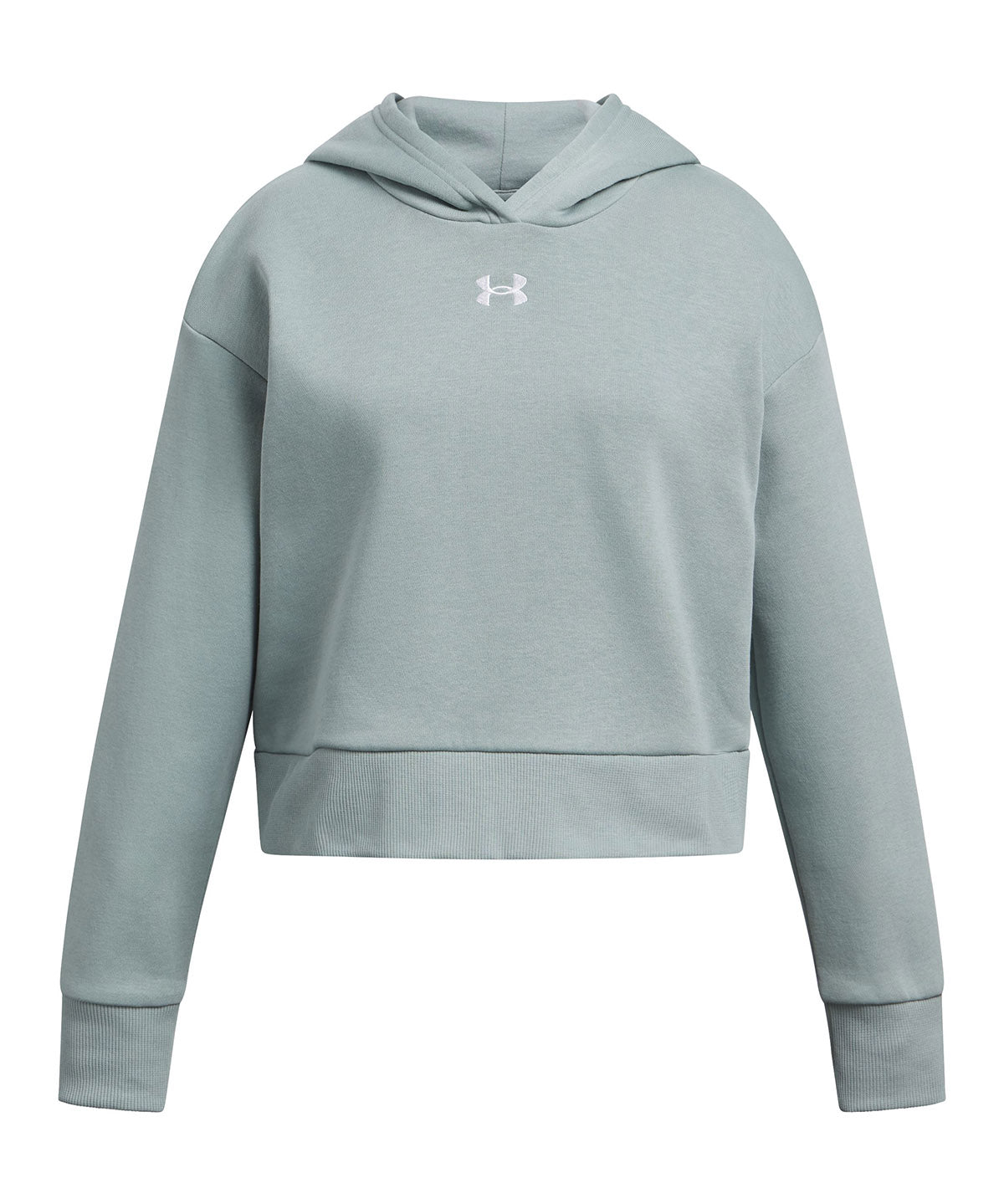 Polerón Under Armour Rival fleece crop hoodie verde para niñas