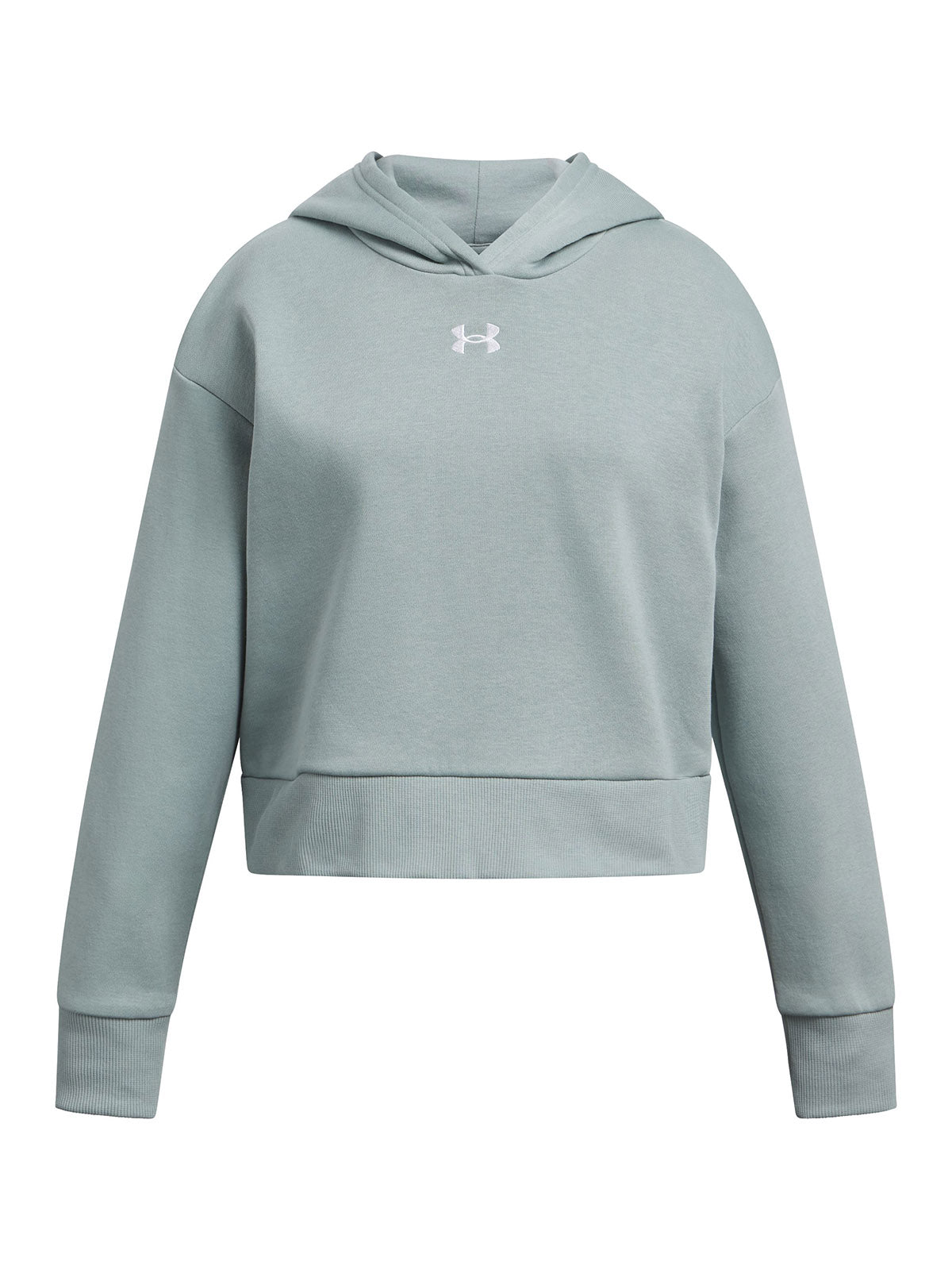 Polerón Under Armour Rival fleece crop hoodie verde para niñas