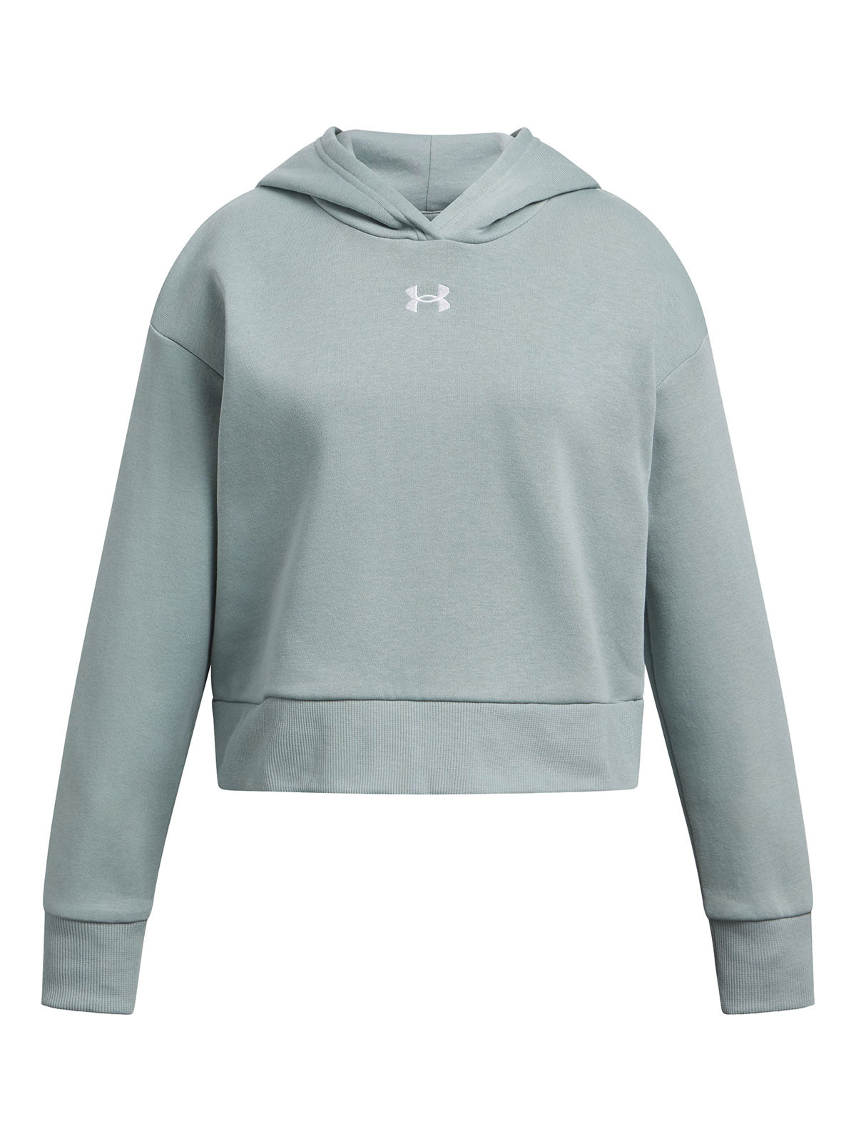 Polerón Under Armour Rival fleece crop hoodie verde para niñas