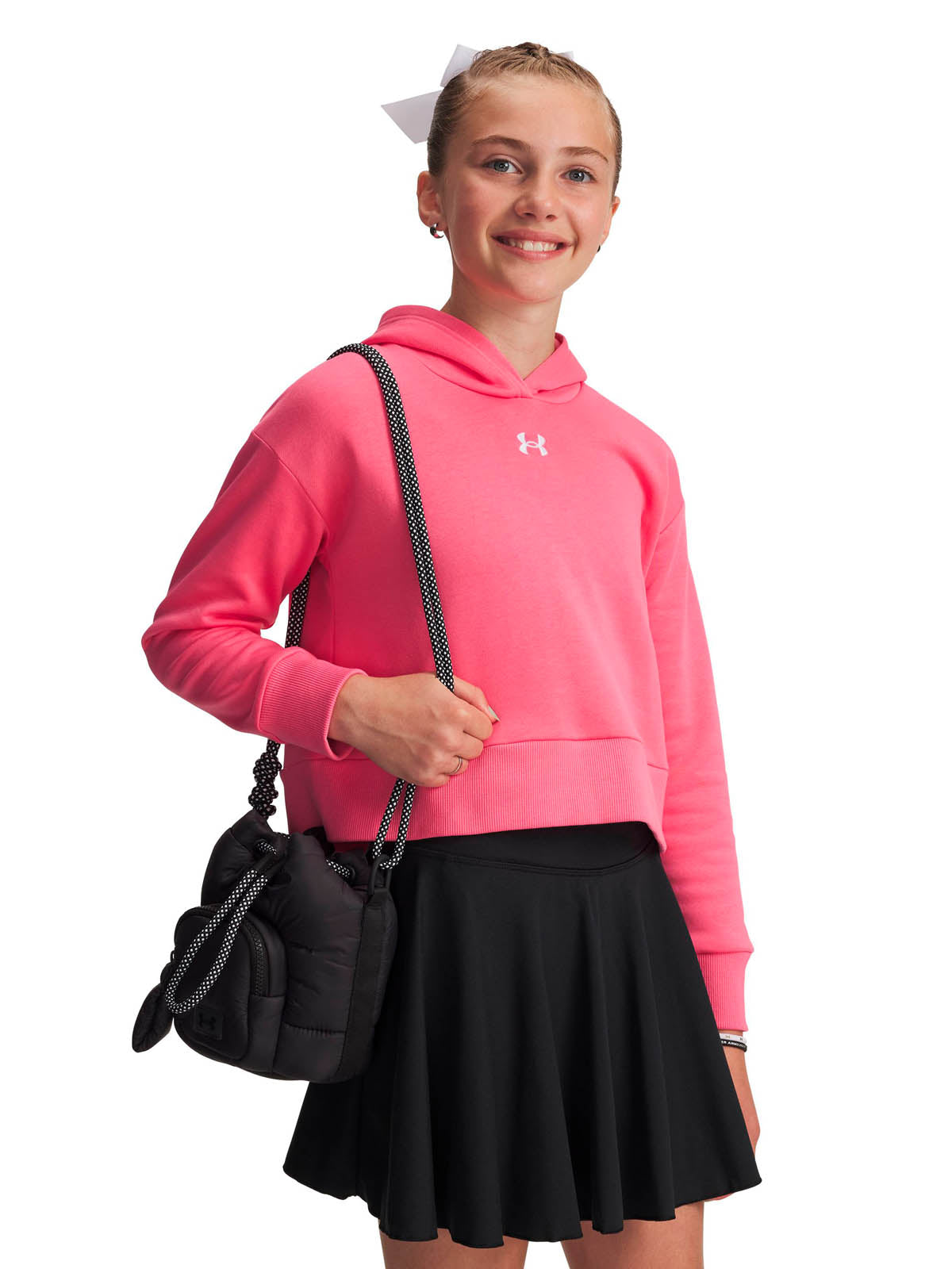Polerón Lifestyle para niña Rival Fleece Crop rosado Under Armour