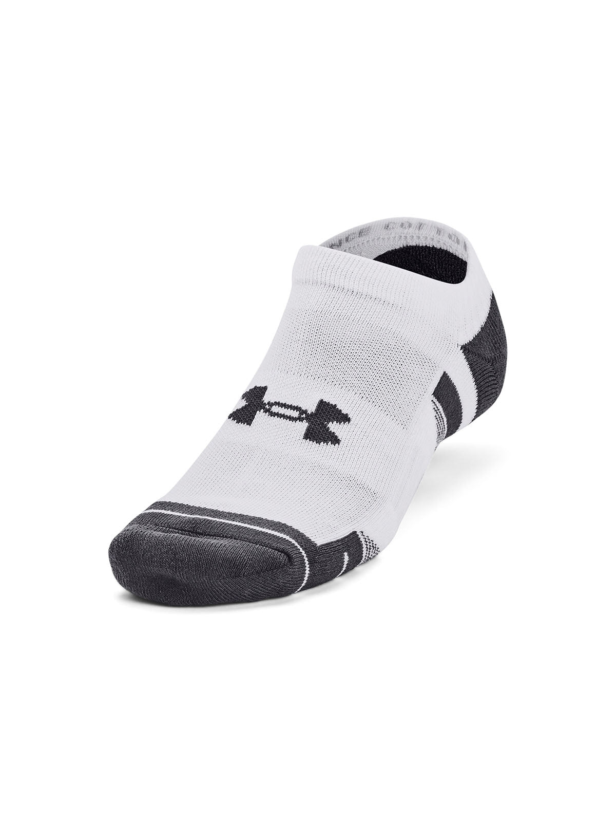 Calcetín unisex Under Armour performance algodón 3 pack no show blanco