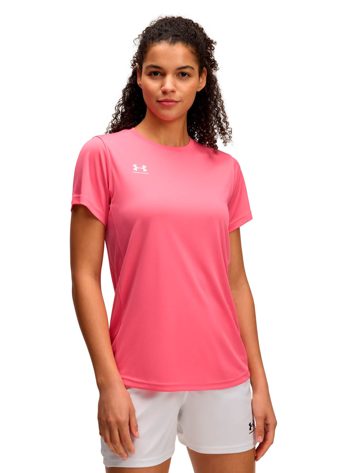 Polera manga corta de Football Challenger rosado Under Armour