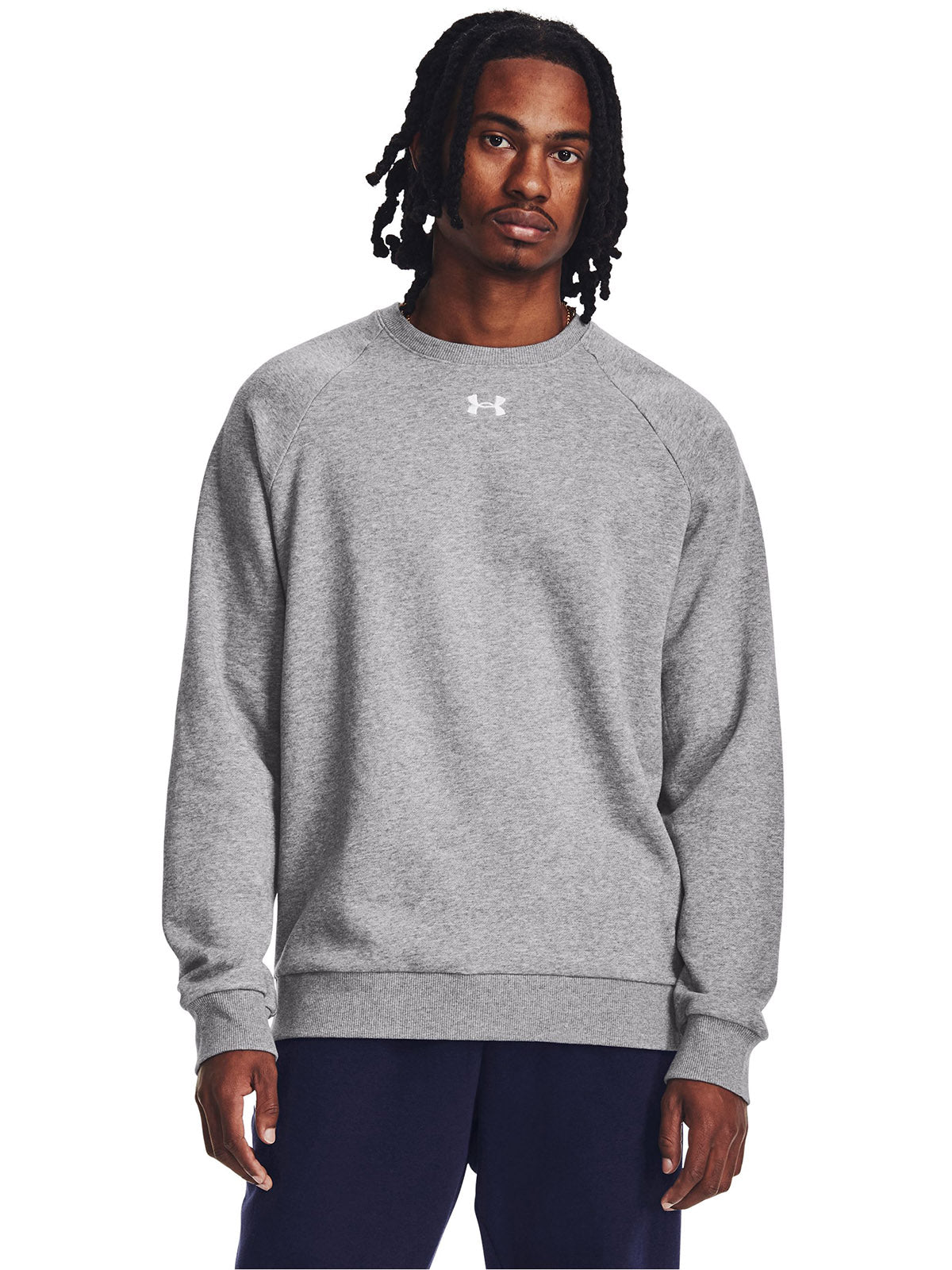 Polerón Under Armour Rival fleece crew gris para hombre