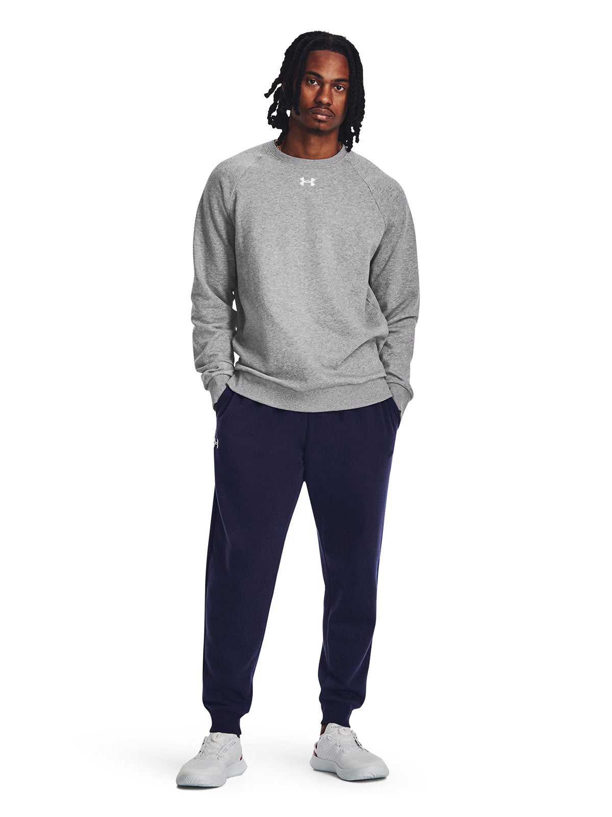 Polerón Under Armour Rival fleece crew gris para hombre