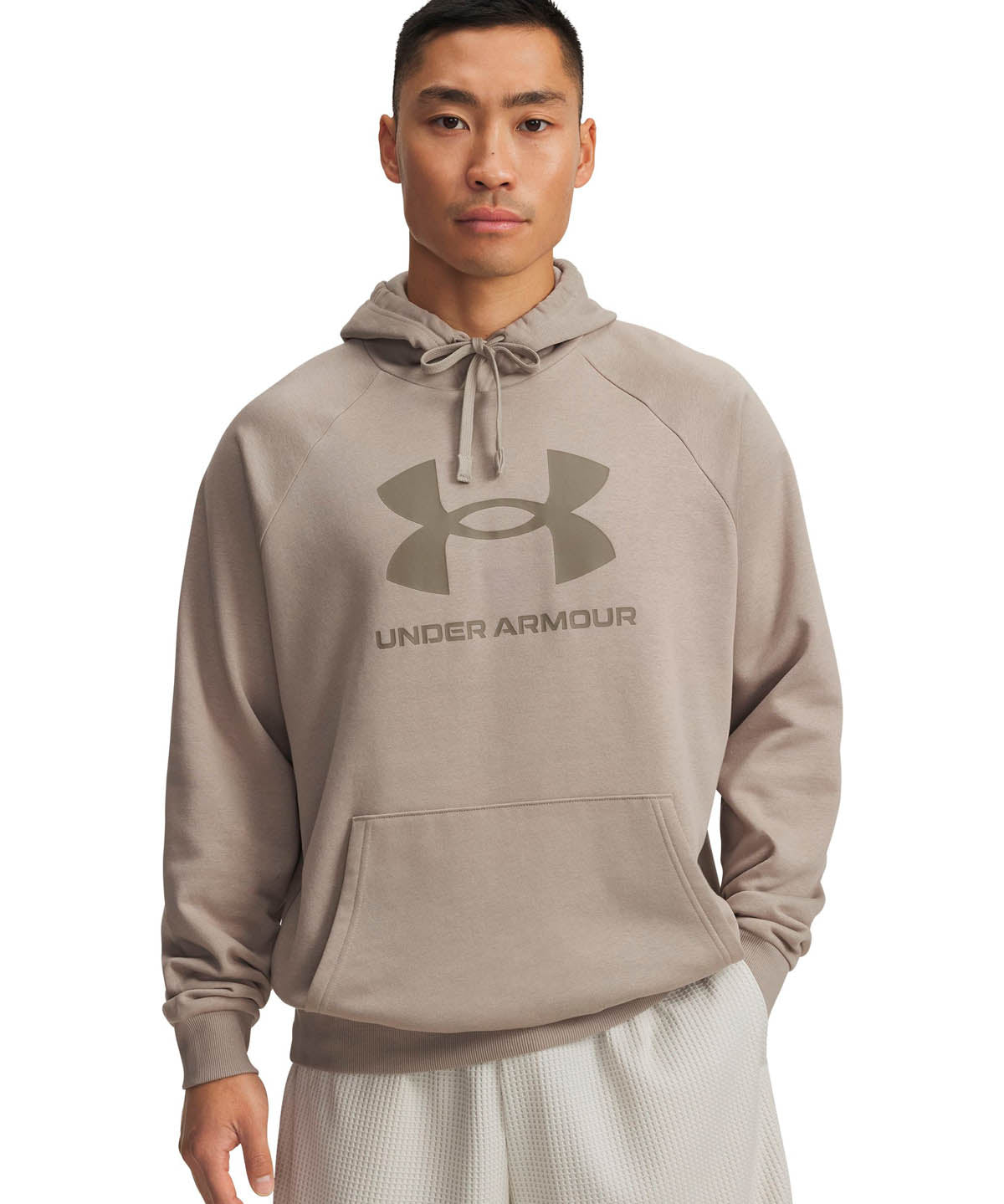 Poleron Lifestyle para hombre Rival Fleece Logo café Under Armour