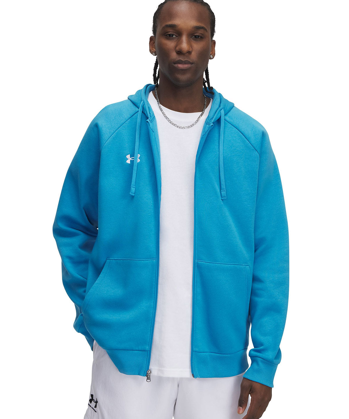 Polerón Under Armour Rival fleece con cierre azul para hombre