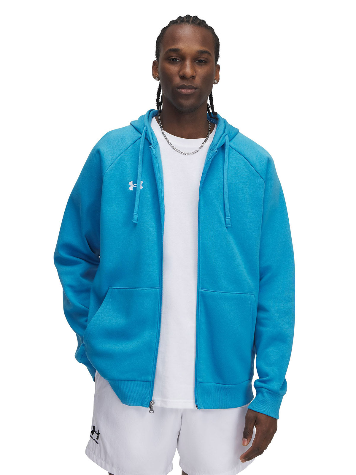 Polerón Under Armour Rival fleece con cierre azul para hombre