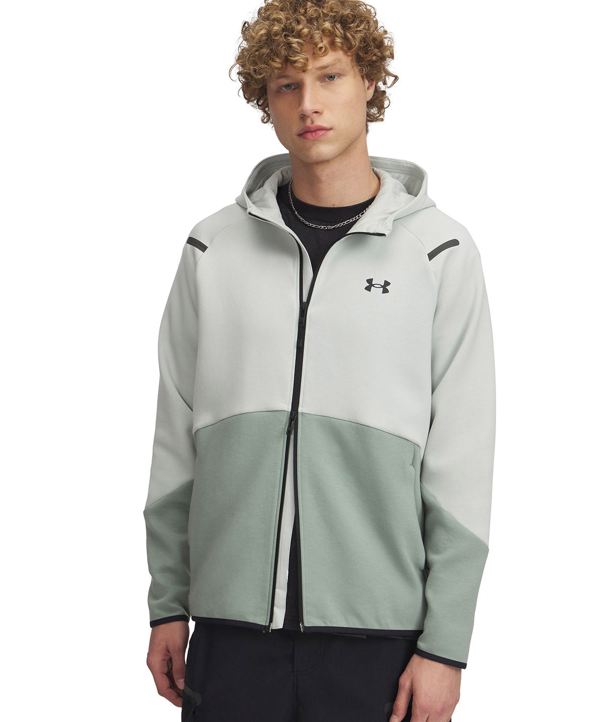 Polerón Under Armour Unstoppable fleece con cierre verde para hombre